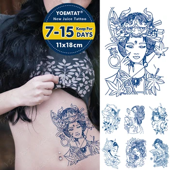 Sok Trajne Nepremočljiva Začasni Tattoo Nalepke Lepoto Gejša Hudič Masko Flash Tetovaže Ženske Črnilo Roko Stegno Body Art Ponaredek Tatto