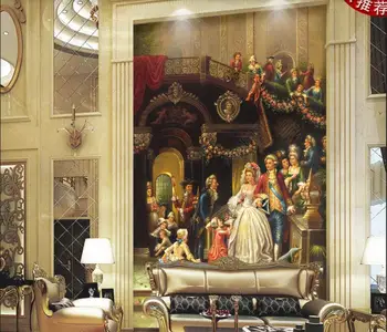 Po meri zidana 3d fotografije za ozadje Evropske palače številke poroko oljna slika Verandi doma dekor soba tapete za stene, 3 d
