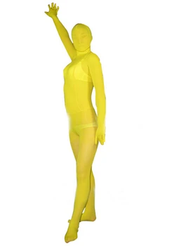 rumena barva žamet pregleden seksi obleko lycra spandex nogavice fetiš zentai unisex oblačila klasičnih halloween kostumi