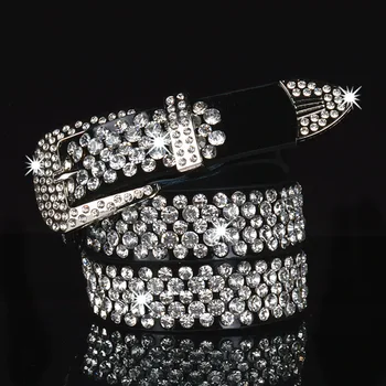 Moda pravega usnja luksuzni sije nosorogovo pasovi za ženske Soft wear klasičen diamond pasu ženski Kakovosti trak širina