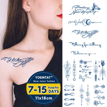 Semi-Trajne Nepremočljiva Začasni Tattoo Nalepke Kita Ocean Besedilo Sok Trajno Črnilo 7-15 Dni Genipin Zeliščni Ponaredek Roko Tattoo
