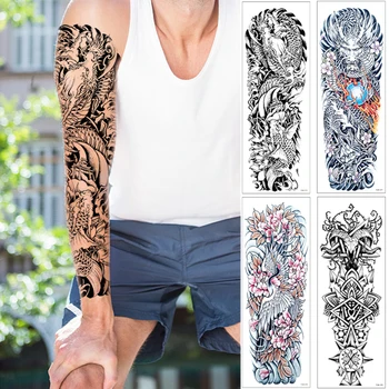 Celotno Roko, Nogo, Začasno Tetovažo Cvetje Dolgotrajno in Nepremočljiva Začasne Tetovaže, Body Art Realistični Tattoo Prenos Nalepke