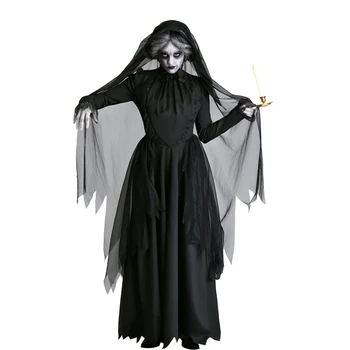 Nova Halloween odraslih mrtvi duhovi, čarovnice obleko demon vampir kostum Temno obleko hudič Duha nevesta kostume strašno oblačila