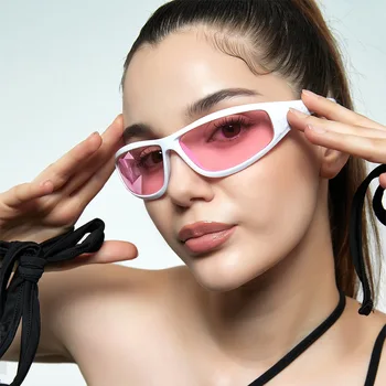2022 Trendy Kul Rumena sončna Očala ŠPORT Žensk Retro Punk Kolesarjenje modna sončna Očala za žensko Odtenki Buljiti Prostem Y2K
