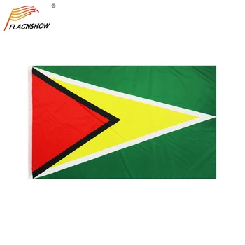 Flagnshow Gvajana Zastavo 3X5 FT Visi Guyanese Državne Zastave Poliester Zlata Puščica za Dekoracijo