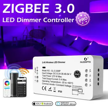 Tuya Zigbee 3.0 Gumb za Ponastavitev Smart LED Trak Krmilnik Dimmer Združljiv Z Tuya SmartThings App Alexa Google Pomočnik