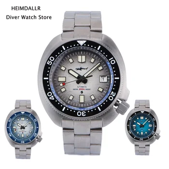 Heimdallr Moške Titana Želva Watch Siva/Modra Številčnica Safir Keramične Plošče NH35 Avtomatsko Gibanje 20Bar Nepremočljiva C3 Lume