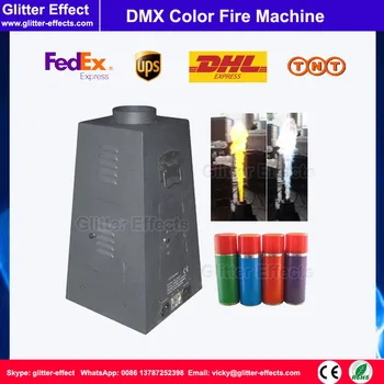4 jet Barva plamena projektor DMX512 parcelo Fazi DJ Disco uspešnosti kažejo, Poseben Učinek spray barvo ogenj pralni za zvezdnik