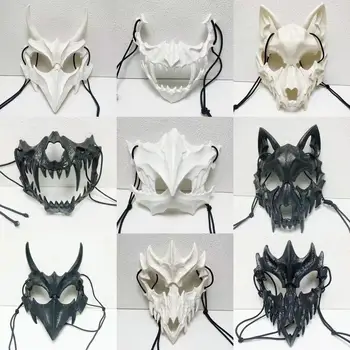 Japonski Anime Zmaj Bog Okostje, Pol Masko Cosplay Živali Okostje Masko Unisex Halloween Maškarada Carnival Party Rekviziti