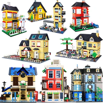 Mestna Arhitektura Počitniška Hiša Villa Model Gradniki Združljiv Prijatelji Plaži Koča Modularni Domači Hiši Vasi Gradnja Igrače