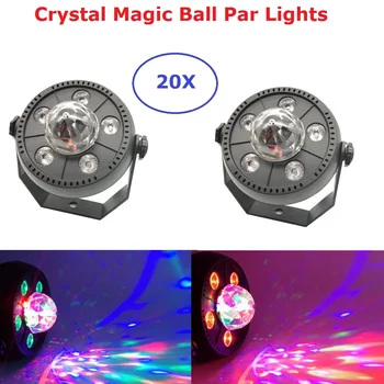 LED Par Luči, 11W RGB Barv LED Rotating Crystal Magic Ball Luči DMX Ravno Par Pločevinke Dj Projektor Pralni LED Fazi Luči