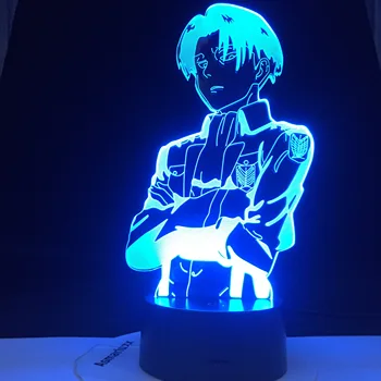 Napad na Titan Akril namizne Svetilke Anime za Sobi Doma Dekor Svetlobe Kul Fant Otrok Darilo Kapetan Levi Ackerman Slika Noč Svetlobe