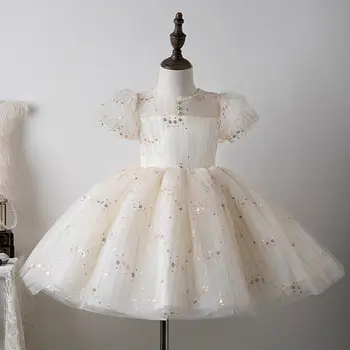 Poletje Baby Španski Lolita Princess Obleke Žogo Očesa Sequined Design, Rojstni Dan, Krst Velikonočni Eid Obleke Za Dekleta A1533
