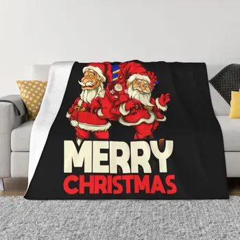 Humor Santa Claus Vesel Božič Odeje Udobno Mehko Flanela Pozimi Vesele Praznike Vrgel Odejo na Kavču Urad Spalnica