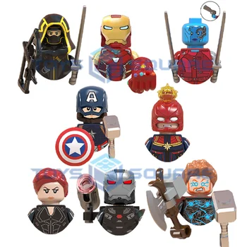 Thor Iron Man Vojni Stroj Meglica Captain America Hawkeye Black Widow Model gradniki MOC Opeke Nastavite Darila Igrače