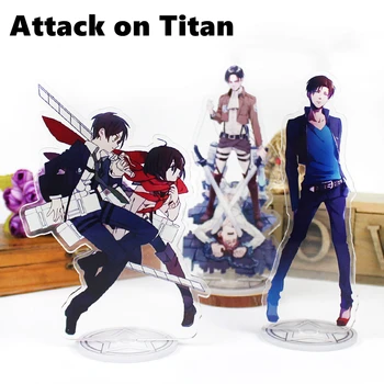 15 CM Anime Slika Napad na Titan Dvojno Stranicami Akril Stojalo Model Tablice Shingeki ne Kyojin Desk Dekor Stoji Znak za Prijatelja