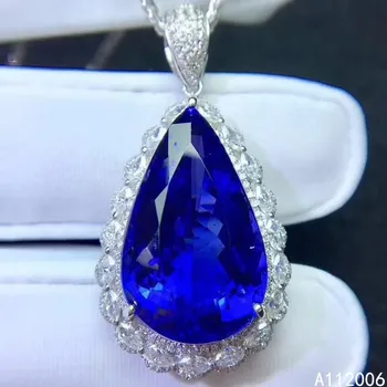 KJJEAXCMY fine nakit 925 Srebro vdelan Naravnih safir Gemstone Luksuzni ogrlica ženske obesek za podporo preverite