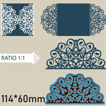 Rezanje kovin Matrice Čipke Novi Album papir dekoracijo predlogo Reliefi DIY Papir, Kartice Obrti 114*60mm