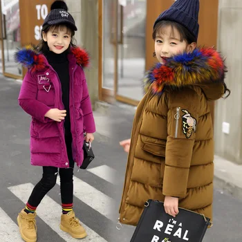Deklice se Zgosti Bombaž, Oblazinjeni Oblačila 2019 Novi korejski Otrok je Pozimi Toplo Bombaž, Oblazinjeni Suknjič Dolg Bombaž, Oblazinjeni Oblačila