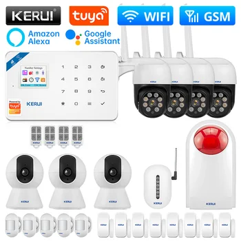 KERUI W181 Tuya Alarmni Sistem WIFI GSM Alarm Doma Alexa Smart Življenje Senzor Gibanja Detektorskih Vrat Senzor C Sirene IP Kamere