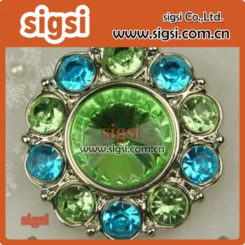 priljubljen zeleni crystal akrilna nosorogovo gumb za dekor