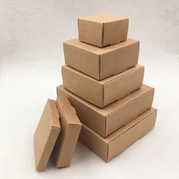 24Pcs Različnih Velikosti, Ročno izdelanih Naravnih Kraft papir, Kraft Papir Nakit Paket Polje Za Prikaz Shranjevanje Torto Milo Macaron Puding Jajce Tart Primerih