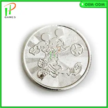 Priljubljena Mickey/Krono logotip iz Nerjavečega jekla kovanec žeton 25*1.85 mm valuta igre za arkadne/ casino igro stroj