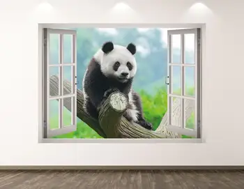 Panda Bear vinilna - Divje Živali, 3D Okno Wall Art Nalepke Otroci Dekor Vinil Doma Plakat po Meri Darilo KD283
