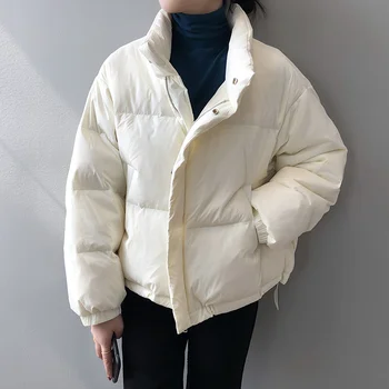 Ženske Korejski Bombaž Jopiči Napihovalka Plasti Debele Zimske Priložnostne Svoboden Površniki Ženska Vrhnja Oblačila Toplo Velikih Velikosti