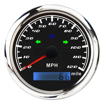 GPS merilnik Hitrosti Morje / Auto 0-120MPH 85mm W/LED Daleč Light , Black/316L