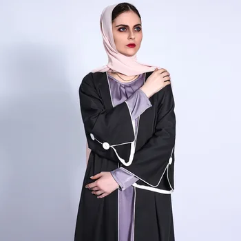 Wepbel Jopico Abaya Ramadana Stranka Haljo Ženske noše Muslimanskih Abaya Barva Svoboden Pasu Caftan Kimono Islamska Oblačila