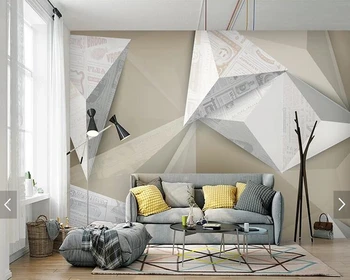 Po meri 3D de papel parede, geometrijske ustvarjalne povzetek časopis freske za dnevno sobo, spalnica slike za ozadje