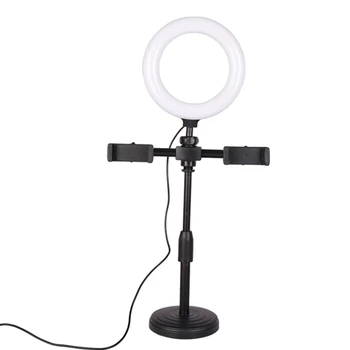 16 cm LED Selfie Obroč Svetlobe Z Dvojno Držalo za Telefon Za Foto Studio pretočni Video Ličila