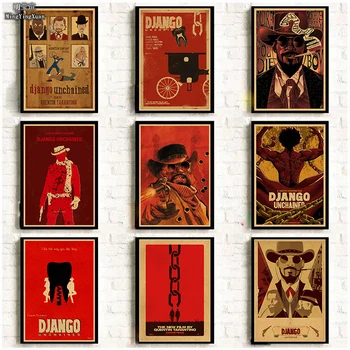 Vintage Plakat Klasični Film Django Unchained Retro Kraft papir, Kraft Papir, Plakati, Doma Dekor Soba, Bar Dekorativno Slikarstvo darilo