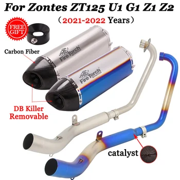 Za Zontes ZT125 U1 G1 Z1 Z2 2021 2022 Motocikel Yoshimura Izpušnih Pobeg Sistem Spremeniti Spredaj Povezavo Cevi Z Katalizator DB Killer