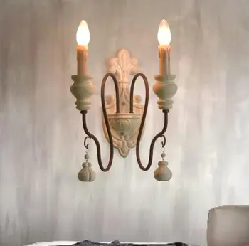 Ameriški Podeželja retro dvojno glavo stenske svetilke v dnevni sobi idilične ustvarjalnost Sredozemlju železa hodnik, spalnica postelji svetilko