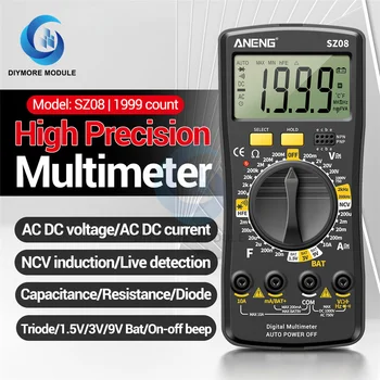 ANENG SZ08 Digitalni Multimeter Ultra-tanek skladiščenje Strokovne Multimetro Auto Voltmeter AC DC 220V Odpornost Zapovedano Testerjev