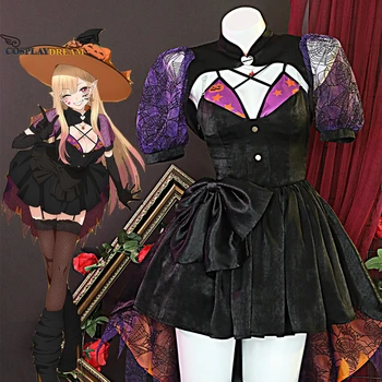 Anime Mojo Obleko Gor Draga Marin Kitagawa Cosplay Kostum Halloween Počitnice Srčkan Seksi Cosplay Black pustna s Klobuk Naselitve