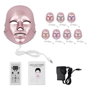 7 Barv Terapija s Svetlobo Masko Foton LED Terapija Obraza Masko korejski za Nego Kože Proti Gubam Kože Mouisture Pralni Nega Obraza