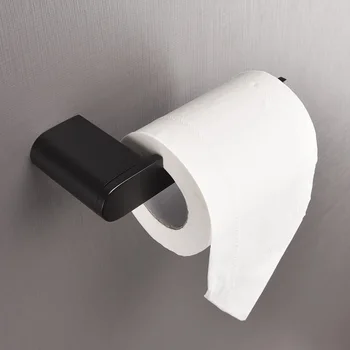 Novo Mat Črn Toaletni Papir Držalo Wall Mount Tkiva Roll Obešalnik 304 Nerjaveče Jeklo Kopalniške Opreme Vroče Prodaje