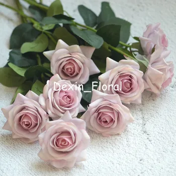Bledo slezaste barve Pravi Dotik Svilenih Vrtnic DIY Svile Poročne Šopke Poroko Centerpieces Domov Rože