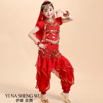 Otrok Indija Belly Dance Kostumi Nastavite Orientalski Ples Dekle Ples Trebuh Trebuh Ples, Oblačila, Ples Trebuh Otrok Odraslih Indijske Obleke