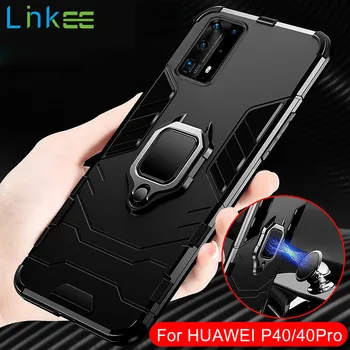 Za Huawei P40 Pro Lite Telefon Primeru Silikon TPU in Težko PC Pokrov Magneta Stojalo Vrtenja Obroča Multi Zaščite Ohišje