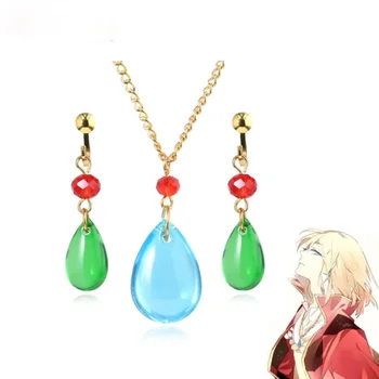 Anime Hal mobilne Grad Cosplay Uhani earclip Ogrlica za moške in ženske vloge igrajo nakit rekviziti