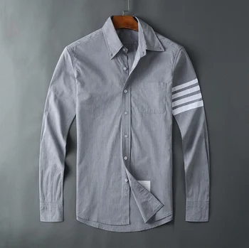 Oxford Novo 19ss Moških Classic Beli trak Moda Bombaž Priložnostne Majice Majica visoke kakovosti Žep dolgo rokavi Top M 2XL #M50