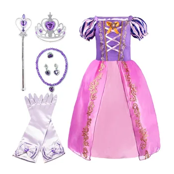 Rapunzel Obleko za Dekleta Poletje Princesa Kostum Otrok Fancy Rojstni dan Halloween Party Dress Up Oblačila Zapleten Frocks 3-8T