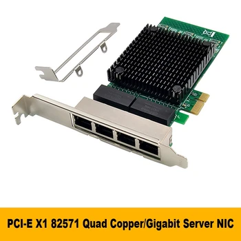 PCI-E X1 Gigabitno mrežno Kartico 82571GB 4 Vrata Strežnika za Omrežno Kartico EXPI9402PT Gigabitno mrežno Kartico