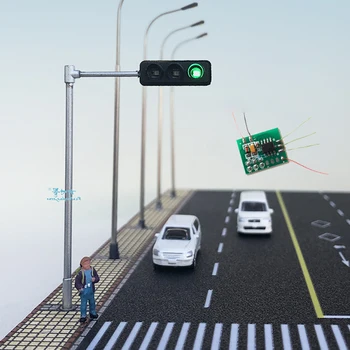 1:64 Obsega semaforju Modela Mini Rdeča in Zelena Signal Simulacije Lučka Spremenljivka Pesek Tabela Mesta Avtocesti semaforju 100mm