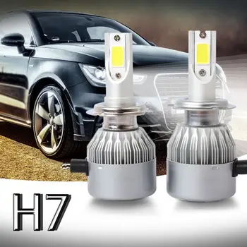 Novo 2pcs C6 LED Avtomobilski Žarometi Kit COB H7 36W 7600LM Bele Žarnice