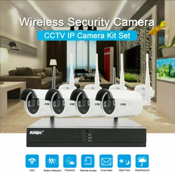 Brezžični 4CH 1080P NVR Zunanja notranja WIFI HD Kamere CCTV Varnosti Sistem S 1TB HDD